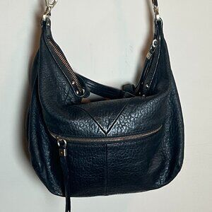 Bréal Paris Black Embossed Leather Bag Sling Satchel Tote Slouchy Crossbody